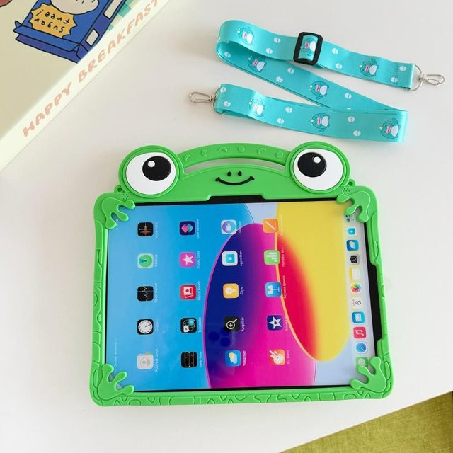 Xiaomi Redmi Pad SE 11 Zoll und Redmi Pad 2 2025 Tablet Hülle mit niedlichem 3D Cartoon Frosch aus weichem Silikon in Grün - Bild 1