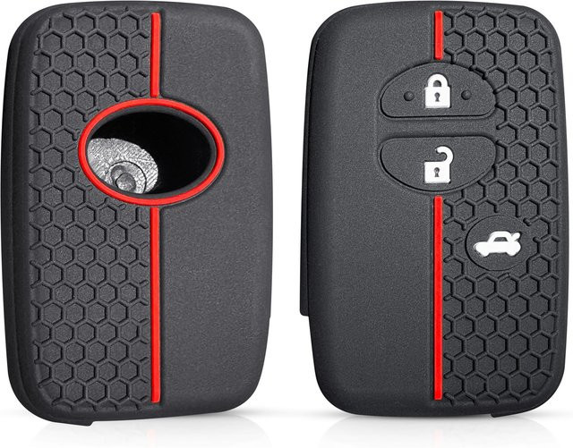 Silikon Schlüsselanhängerhülle in Schwarz für Toyota Auris, Prius, Alphard, Land Cruiser 200, Prado, Aqua, Avensis, Avalon und Venza Fernbedienungen mit 2/3/4 Tasten - Bild 1