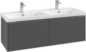 Villeroy & Boch Waschtischunterschrank Subway 3.0 Wandmontiert in Anthrazit und Weiß mit LED-Beleuchtung und integrierten Schubladen, B/T/H: 127,2 x 42,9 x 47,8 cm - Bild 1