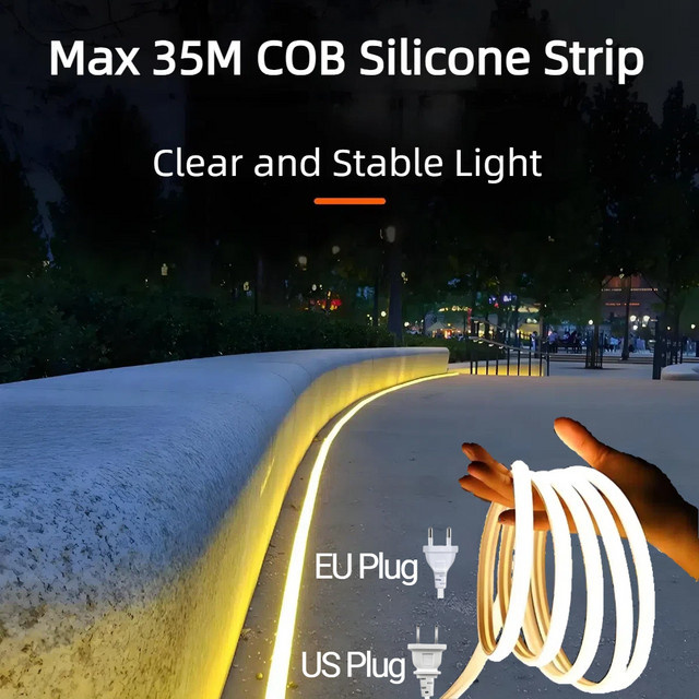 Gyarfas COB LED Silikon Rohr Streifen Licht Set, Warmweiß, Wasserdicht für Garten und Außenbereich, 220V - Bild 1