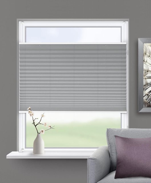 ACUS design collection Thermo Spann-Plissee Verdunklungsqualität Anthrazit B: 90 cm, H: 130 cm - Bild 1