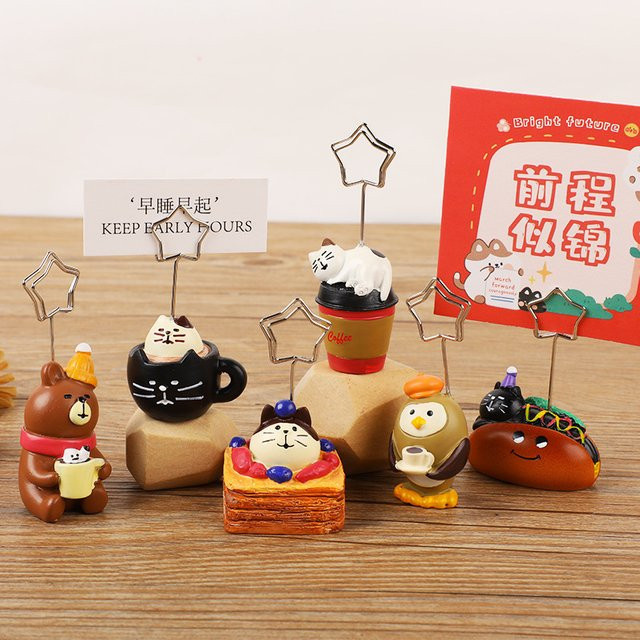 Japanischer Kaffee-Sandwich Nachrichtenhalter aus Kunstharz als Tischdekoration und Notizhalter in Multicolour - Bild 1