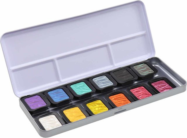 FINETEC Rainbow Perlglanzfarben im Metallkasten mit 12 Farben in Mehrfarbig - Bild 1