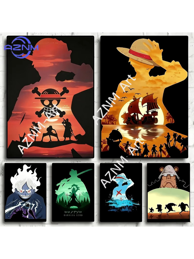 Kayou One Piece Anime Luffy Gear 5 und Zoro HD-Druck-Leinwandposter in Schwarz und Multicolour als Wanddekoration - Bild 3