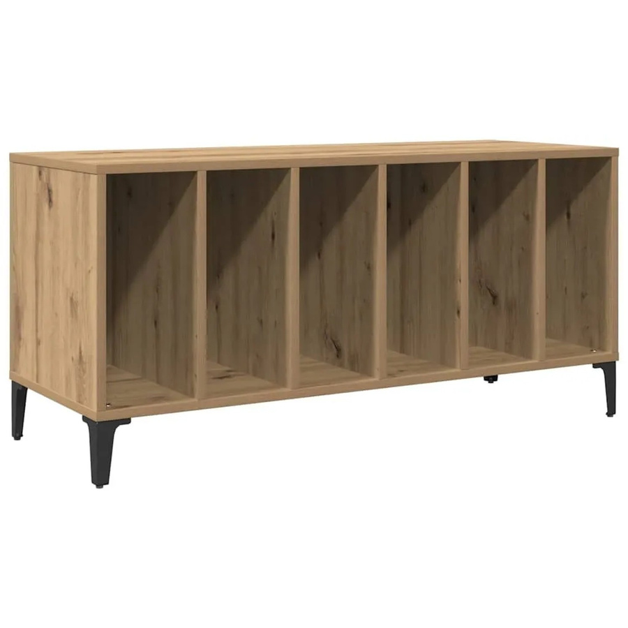 vidaXL Plattenschrank Artisan-Eiche in Braun im industriellen Stil aus Holzwerkstoff und Metall, B/T/H: 100 x 38 x 48 cm - Bild 2