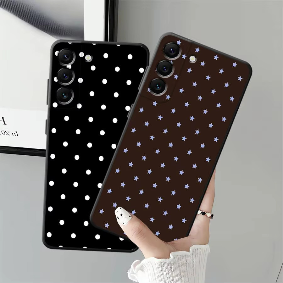 Luxuriöse Samsung Handyhülle mit Polka Dots Design in Schwarz für Galaxy A22 A52 A35 A26 A72 A36 A24 A55 A51 A73 A23 A53 A32 A25 A71 A41 - Bild 3