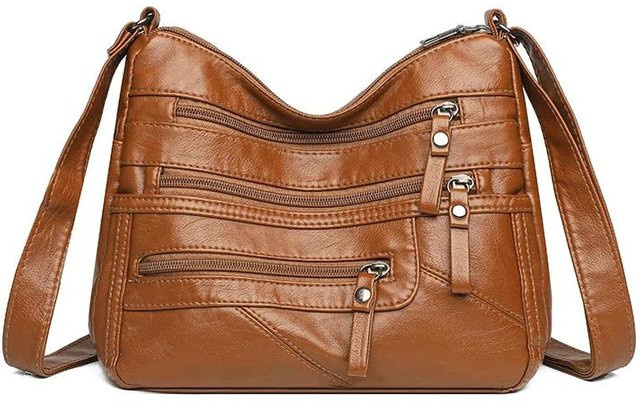 Weft Umhängetasche Leder, Extra Large, brown, Damen - Bild 1