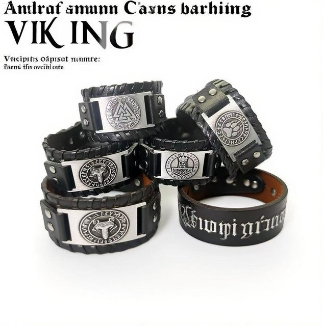 HNSP Wickelarmband Leder, Schwarz, Herren - Bild 1