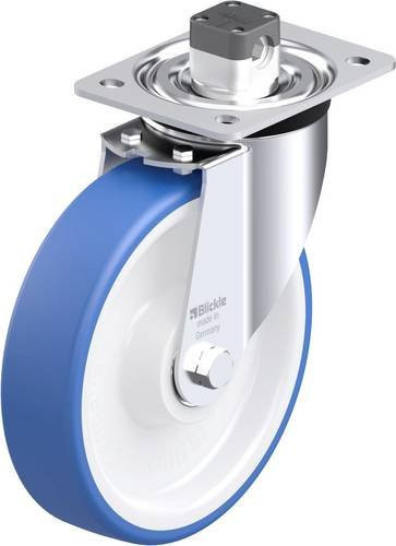 Blickle L-POTHs 200XK-CS11 Stahlblech-Lenkrolle in Blau mit 200 mm Rad-Durchmesser und 400 kg Tragfähigkeit - Bild 1