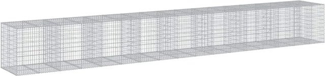 vidaXL Gabione mit Deckel aus verzinktem Eisen in Silber, B/T/H: 850 x 100 x 100 cm - Bild 1