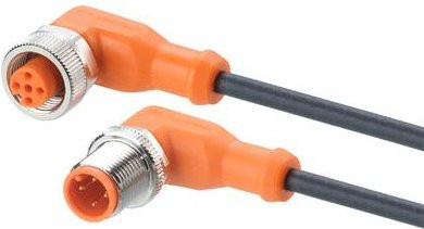 ifm electronic EVC168 Verbindungsleitung mit gewinkeltem Stecker und gewinkeltem Buchsenanschluss, Farbe: Orange, Länge: 2,5 m, Polzahl: 5 - Bild 1