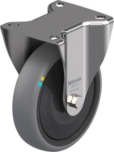 Blickle Bockrolle BX-TPA 127KFD-ELS in Schwarz-Grau aus Edelstahl mit 125 mm Rad-Durchmesser und 80 kg Tragfähigkeit - Bild 1
