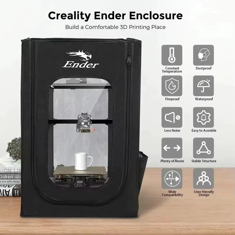 Creality Schutzhülle für Ender-3 und Ender-3 V2, feuerfest und staubdicht, Schwarz - Bild 4