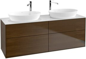 V&B Waschtischunterschrank Finion in Walnuss Furnier, Farbe Braun, B/T/H: 160 x 50,1 x 60 cm - Bild 1