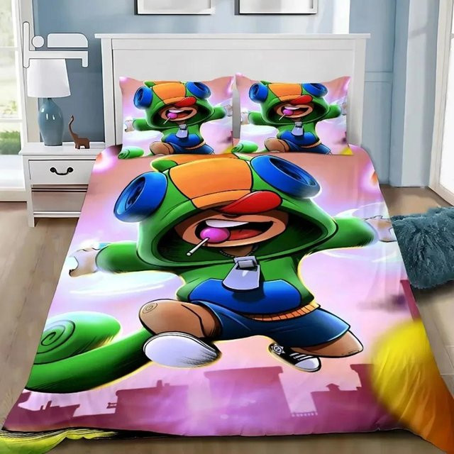 B-Brawl Leon Anime Bettwäsche Set mit Bettbezug und Kissenbezug, Mehrfarbig, B/B: 228 x 228 cm - Bild 1