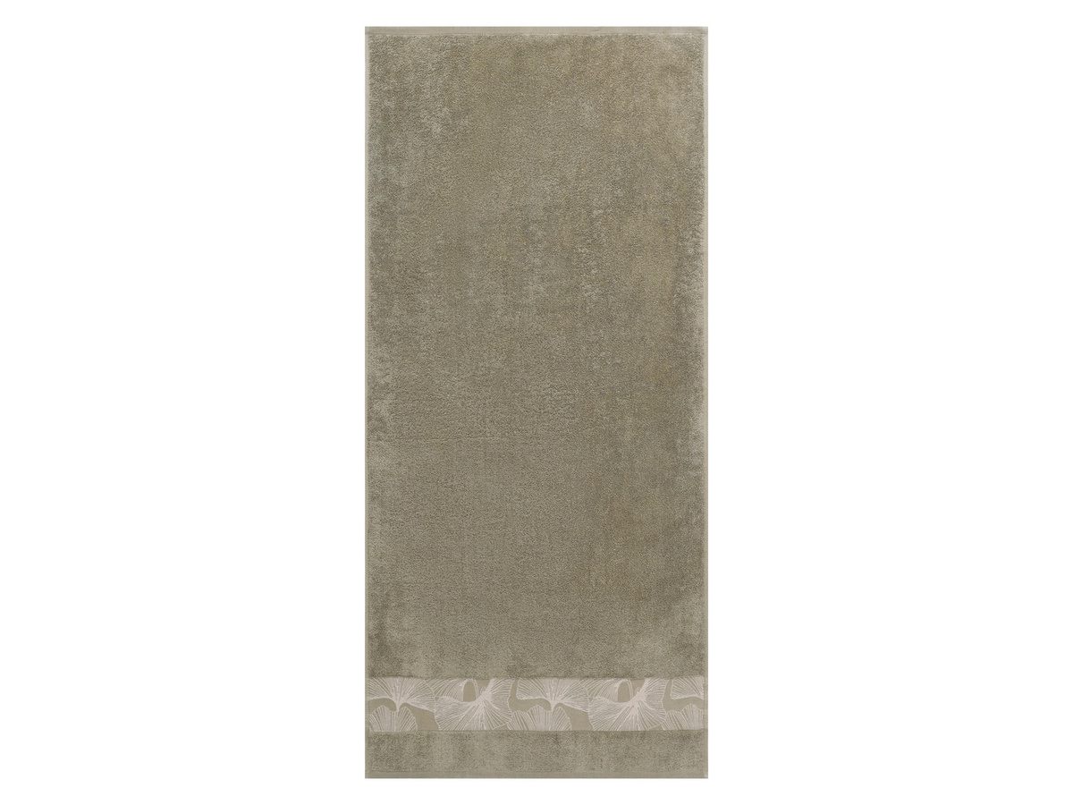 LIVARNO Frottier-Duschtuch aus Baumwolle, gestreift, Grün, B: 70 cm, L: 140 cm - Bild 2
