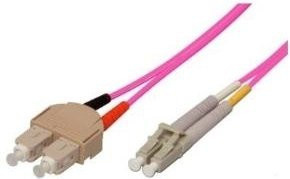 exertis Connect Patch-Kabel SC Multi-Mode auf LC Multi-Mode, Glasfaser OM4, 50/125 Mikrometer, Länge: 10 m, Aquamarin - Bild 1