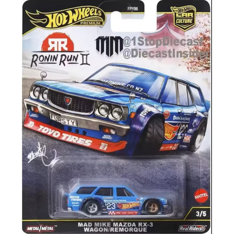 Hot Wheels Premium Car Culture Ronin Run II MAD MIKE MAZDA RX-3 Kombi, Automodell, Metall - Bild 6