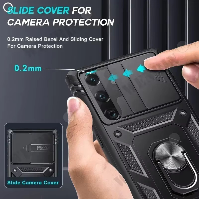 Heavy Duty Schutzhülle für Samsung Galaxy S26 Ultra S25 S24 S23 Plus S25 FE A57 A56 A37 A36 A17 A16 5G mit 360 Grad Kamera-Schutz und Kickstand in Blau und Schwarz - Bild 2