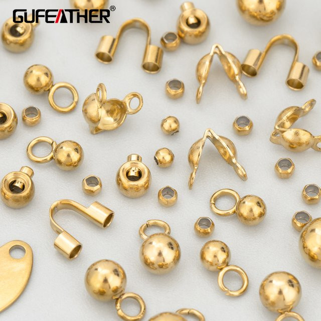 GUFEATHER Charms Verbinder, 18 Karat vergoldet, Edelstahl, Unisex - Bild 1