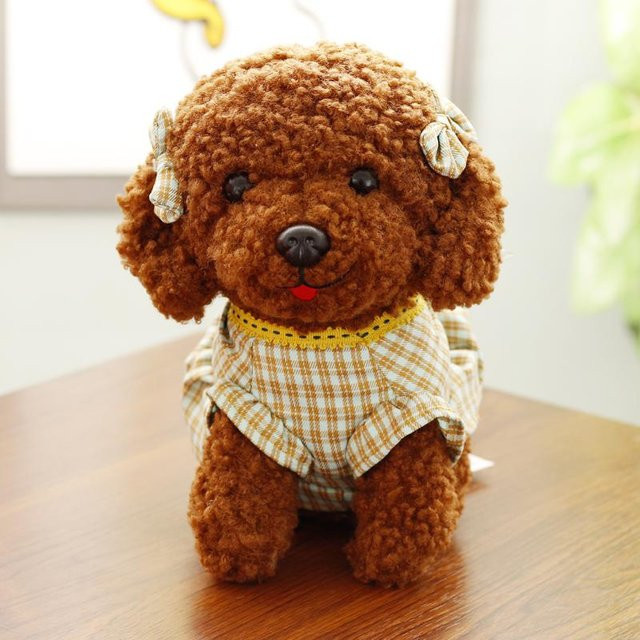 Binchi Keji Travel Kawaii Lockiges Haar Pudel Hund Plüsch Spielzeug, 20cm - Bild 1