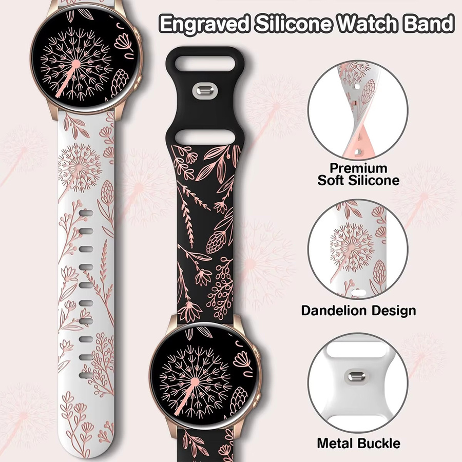CAOWTAN Uhrenarmband Silikon, zweifarbiges Löwenzahn, Bunt, Unisex - Bild 3