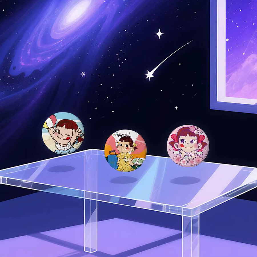 Fujiya Brosche, Milky Peko Chan, Rundes Abzeichen - Bild 3