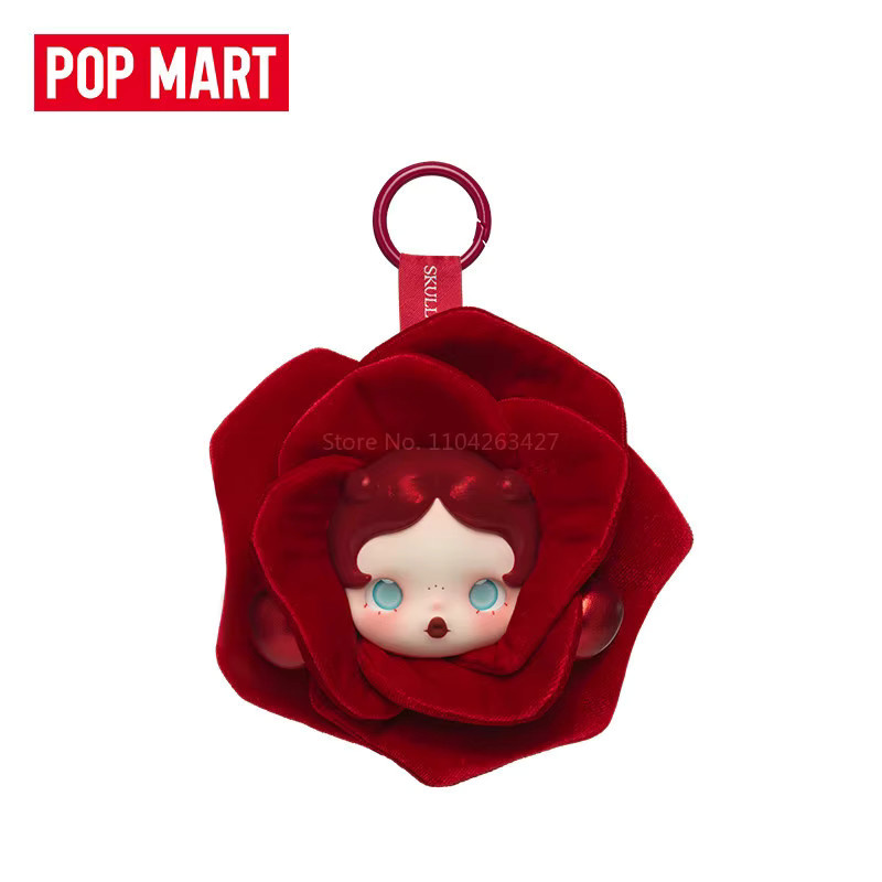 Pop Mart Skullpanda Petals In Four Acts Kopfhörertasche, Schlüsselanhänger, Rote Rose - Bild 2