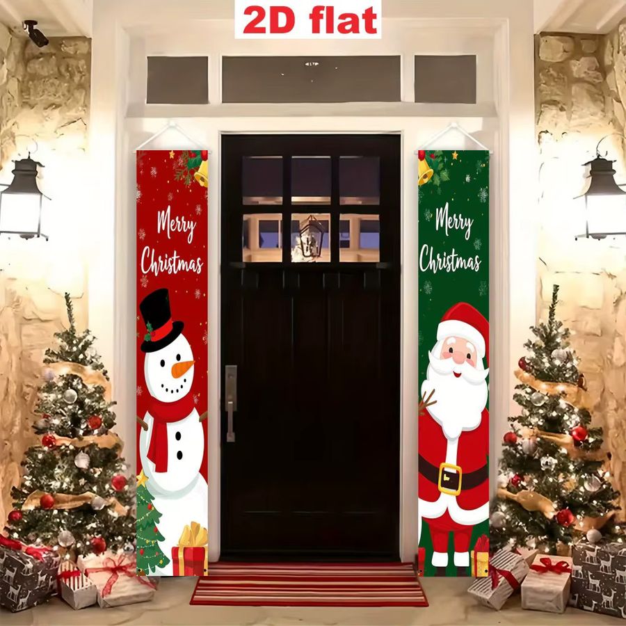 VIKAMA Weihnachtsbanner-Dekoration aus Polyester als Willkommensschild für Innen und Außen, Rechteckig, Breite: 30 cm, Höhe: 30 cm - Bild 5