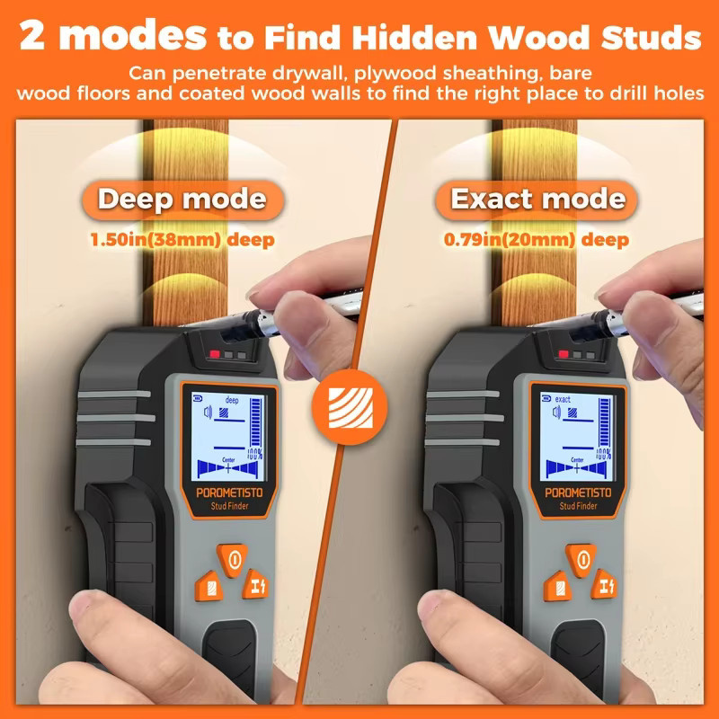 POROMETISTO 6in1 Wandscanner Multifunktions-Detektor für AC-Kabel, Holz und Metallrohre - Bild 6
