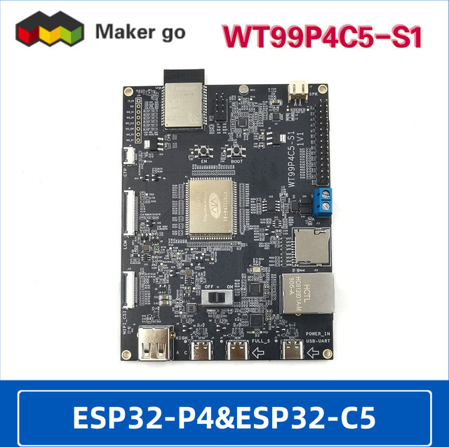 QSZNTEC ESP32-P4 Entwicklungsboard mit ESP32-C5-Modul, WiFi 5 GHz, Bluetooth, Zigbee, Schwarz - Bild 1