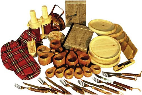 WOLFF Finnhaus Grillkota Zubehör-Set Lapplandpaket in Braun aus Holz - Bild 1