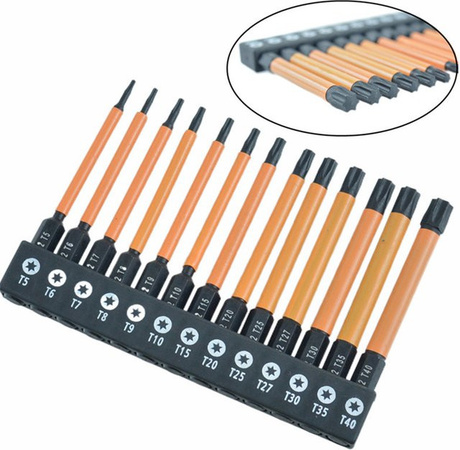 DAZZLEEX 13-teiliges Stern Bit Set aus Legierungsstahl mit 1/4 Zoll Hex Schaft für T5-T40 Reparaturwerkzeug