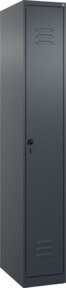 C+P Spind Classic PLUS Einzelschrank mit 1 Abteil und mittiger Trennwand, Anthrazit, H: 185 cm, B: 30 cm, T: 50 cm - Bild 1