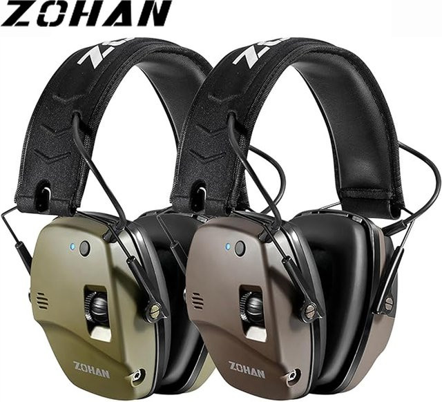 ZOHAN Bluetooth Anti-Lärm-Ohrenschützer in Grün, kabelloser Over-Ear Gehörschutz für Jagd und taktische Einsätze - Bild 1