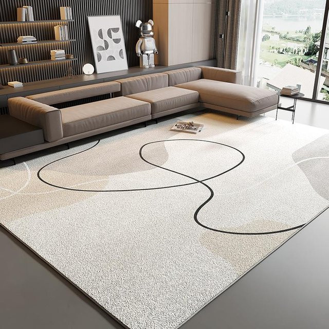 WTEMPO Wohnzimmer Teppich in Beige, Modernes Abstract Design, Rutschfest, Polyester, Breite: 160 cm, Tiefe: 230 cm - Bild 1