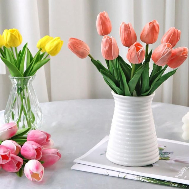 TTCY Künstliche Tulpen Set in Gold und Multicolour für Dekoration und Scrapbooking - Bild 1