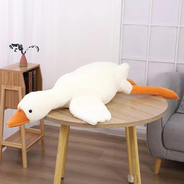 Großes weißes Gänse-Stofftier Kissen, Gänsepuppe, 40cm, Weiß - Bild 1