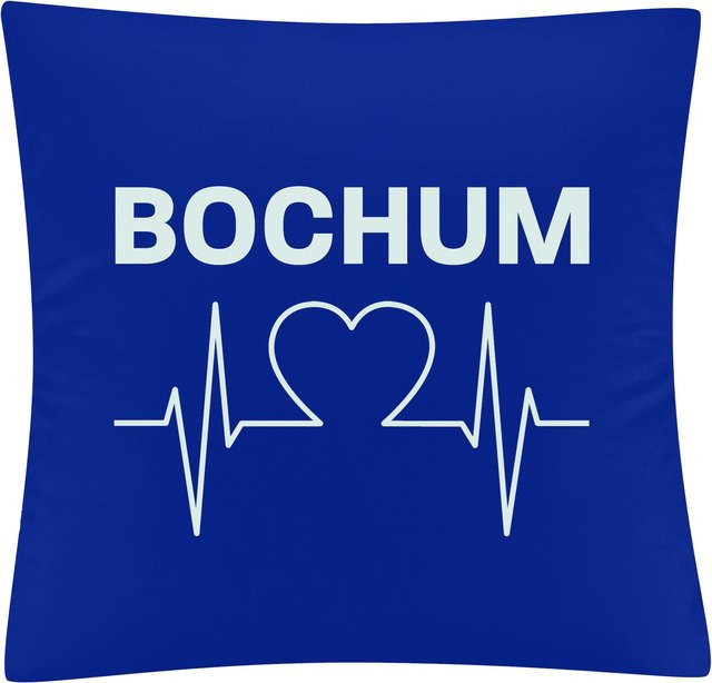 Kissenbezug multifanshop Bochum Herzschlag Druck weiß - Bild 1