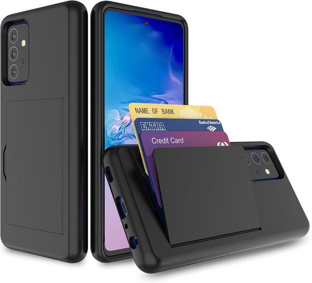 Samsung Galaxy A52 5G 4G A72 4G 5G Brieftasche Hülle mit Kartenhalter und versteckter Tasche in Schwarz - Bild 1