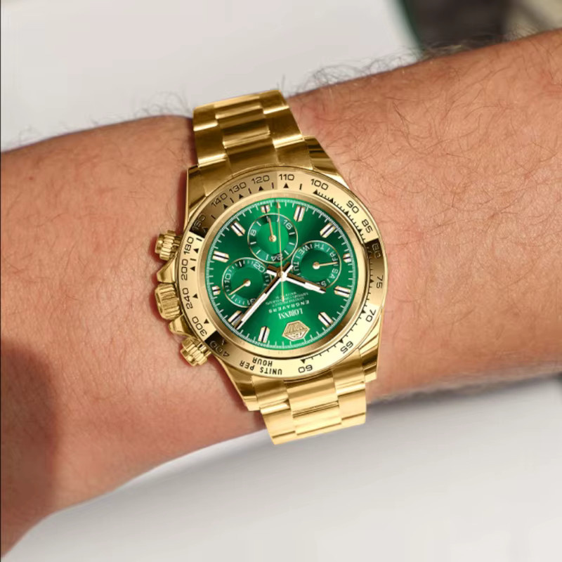 LOBINNI Armbanduhr Automatik, Gold, Edelstahl, Saphirglas, Herren - Bild 6