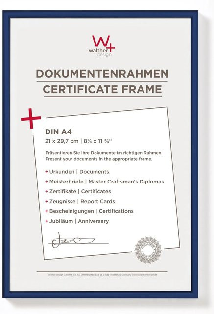 Walther Design New Lifestyle Kunststoff Bilderrahmen Blau, B/H: 21 x 29,7 cm - Bild 1