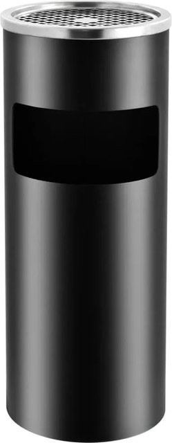 DELUKE Runder Standaschenbecher für draußen, 30 l, Schwarz, Stahl, B/D: 25 cm, H: 61 cm - Bild 1