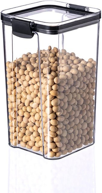 OutsideWorld Getreide Aufbewahrungsbox aus PET und Silikon, transparent und beige, luftdicht und auslaufsicher, 1,3 l - Bild 1