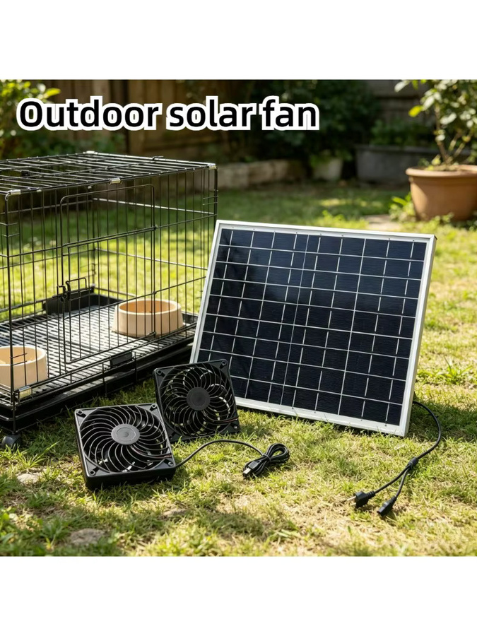 EESBAO Solarbetriebener Abluftventilator 10W für Tierhäuser, Hühnerställe und Gewächshäuser in Schwarz - Bild 6