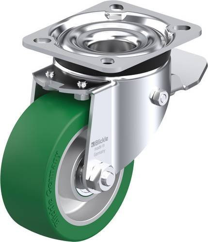 Blickle Lenkrolle LK-ALST 100K-1-ST mit Feststeller, Silber, Rad-Durchmesser: 100 mm, Tragfähigkeit: 320 kg - Bild 1
