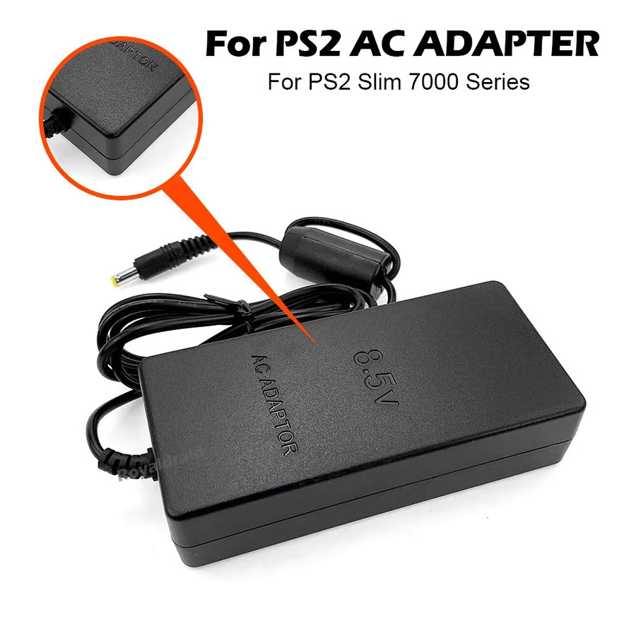 HeroAngel Netzteil für PS2 Slim 70000 Konsole, Ersatz-AC-Adapter Ladekabel in Schwarz, 8,5 V DC, 100-240 V - Bild 2
