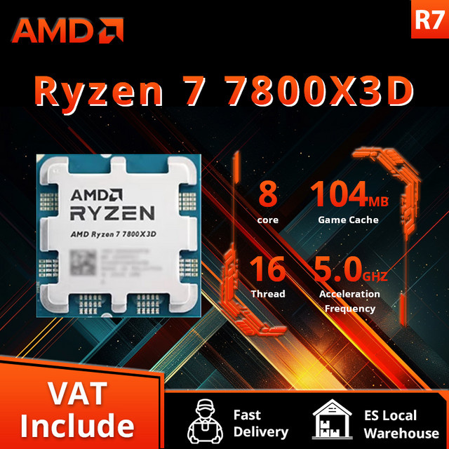 AMD Ryzen 7 7800X3D Gaming-Prozessor mit 8 Kernen und 16 Threads für Sockel AM5 - Bild 1
