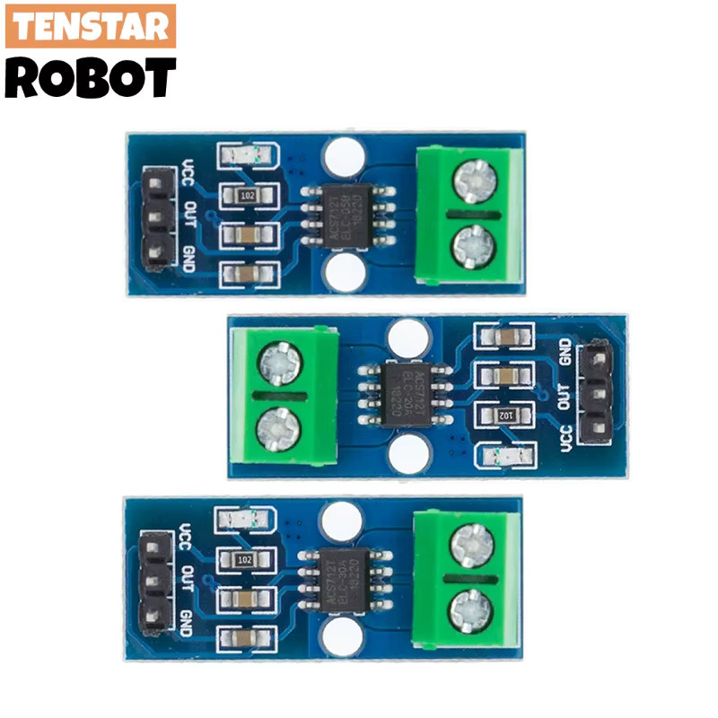 TENSTAR Hall-Stromsensormodul ACS712 Set in Blau, 3 Stück mit 5A, 20A und 30A Messbereich - Bild 2