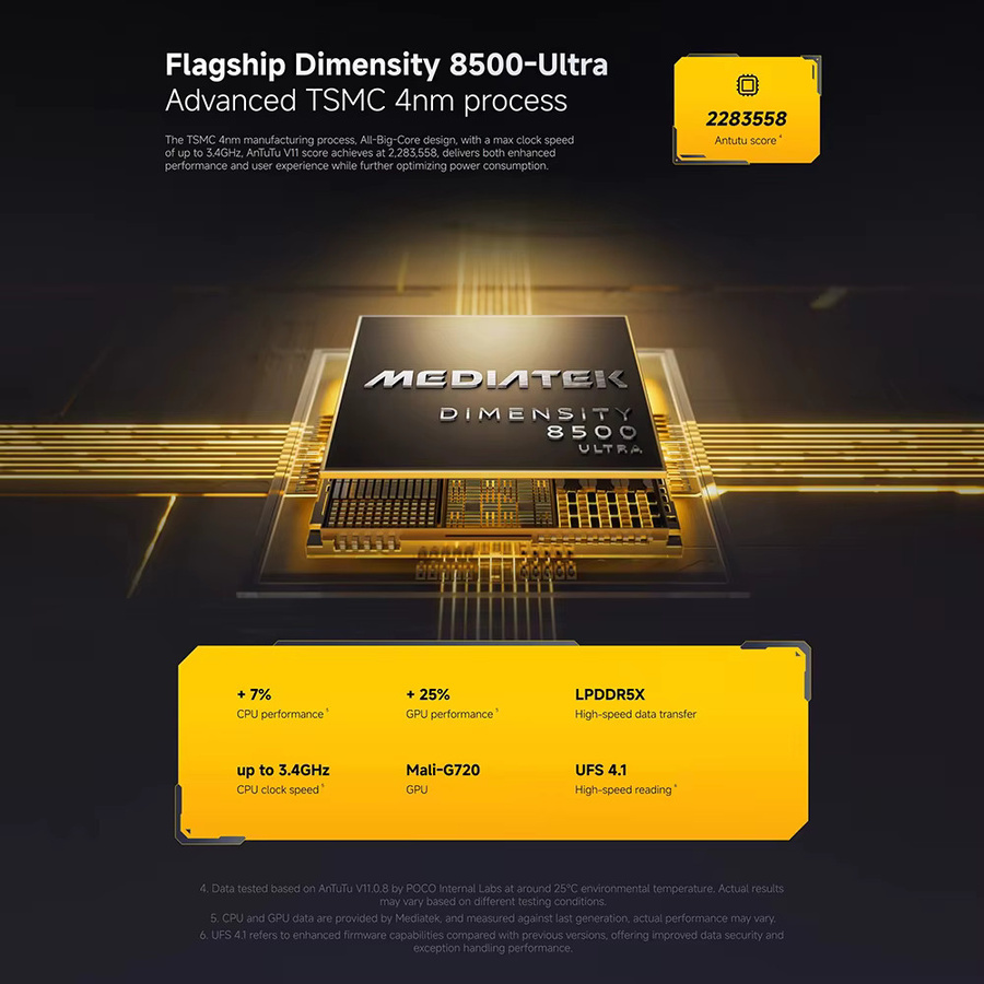 Xiaomi POCO X8 Pro Global Version Smartphone mit 12GB RAM und 512GB Speicher, 1.5K 120Hz Ultra Bright AMOLED Display und 50MP Kamera, Farbe: Weiß - Bild 3